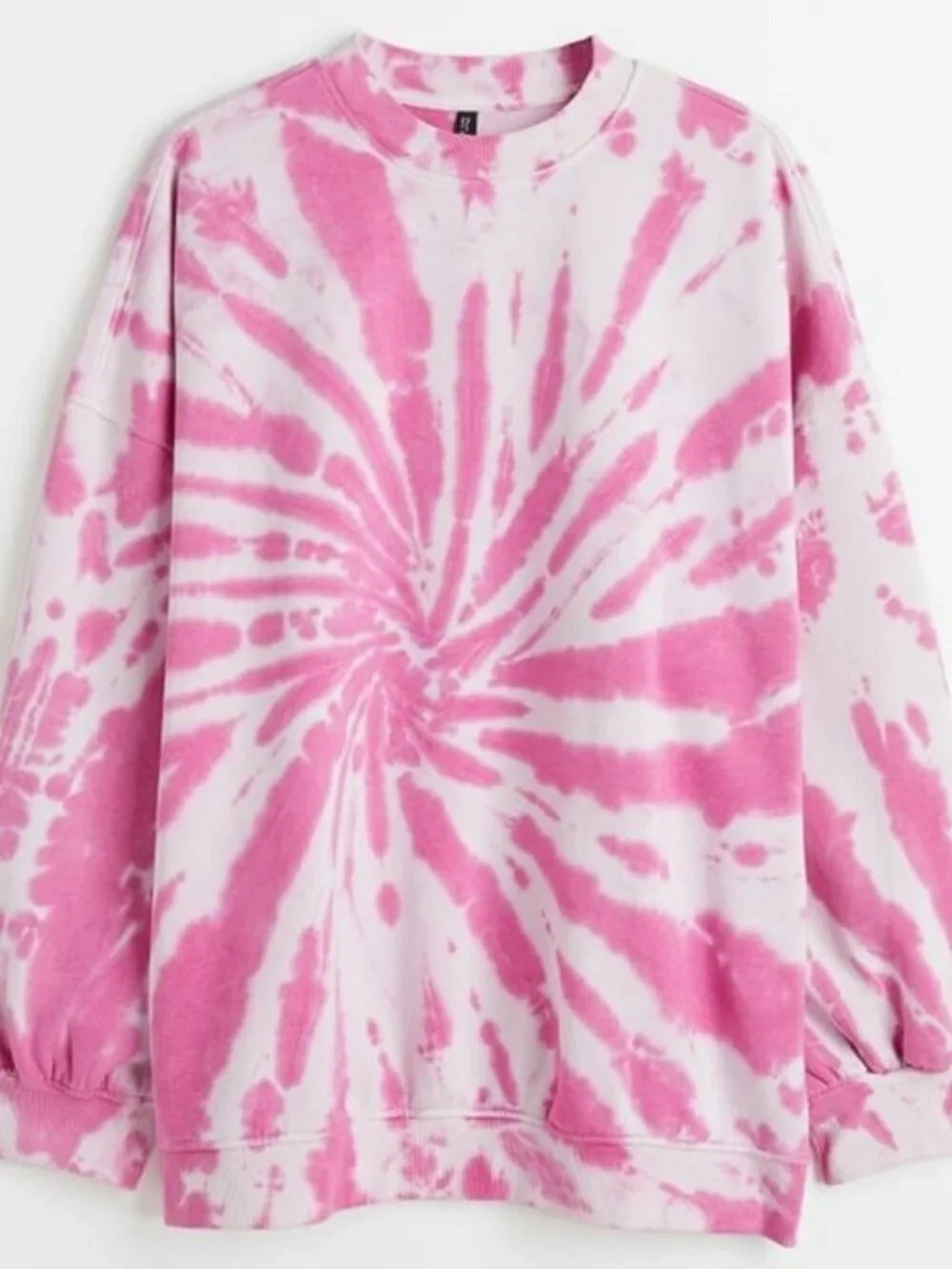 H&M Pink Tie Dye Oversized Sweatshirt Crewneck Lounge Pullover S